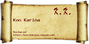 Kon Karina névjegykártya